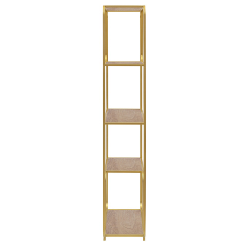Стеллаж SIENA, золотой, ЛДСП Дуб Каселла, 80*30*173 фото 3