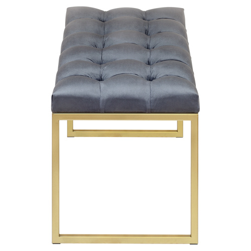 Банкетка ALBA MINI, золотая, Mouse Grey, каретная стяжка, 85*40*45 фото 3