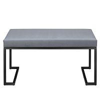 Банкетка OMEGA MINI, черная, Light Blue, 85*40*45