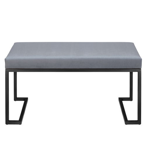 Банкетка OMEGA MINI, черная, Light Blue, 85*40*45