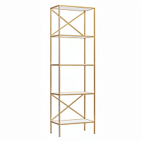 Стеллаж KARIN, золотой, ЛДСП Белый