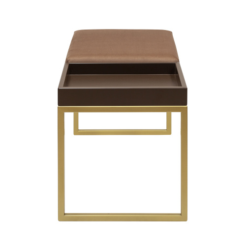 Банкетка ALBA BOX, каркас сталь, обивка велюр, коричневый МДФ, 850х400х450 фото 3