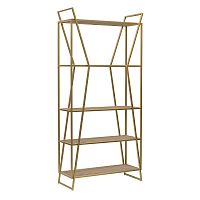 Стеллаж OSLO MINI, золотой, ЛДСП Дуб Каселла