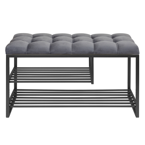 Обувница GARDA PLUS, черная, Mouse Grey, каретная стяжка, 85*40*52 фото 4