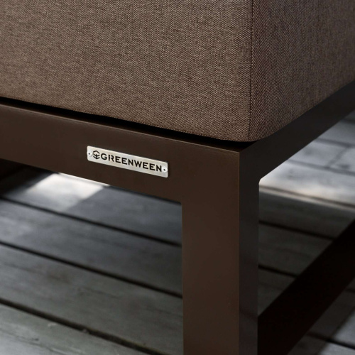 Пуф уличный CAPRI, алюминий коричневый, коричневая рогожка фото 4