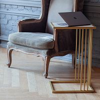 Cтолик кофейный приставной SOHO, золотой, керамика