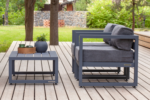 Набор садовой мебели CAPRI / 3 предмета: 2 кресла, столик / серый (S2B) фото 5