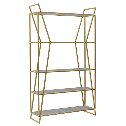 Стеллаж OSLO, золотой, ЛДСП Бетон светлый фото 10