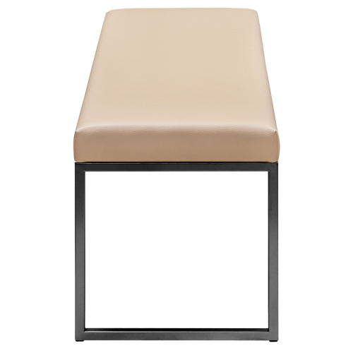 Банкетка ALBA, черная, экокожа Light Beige, 110*40*45 фото 3