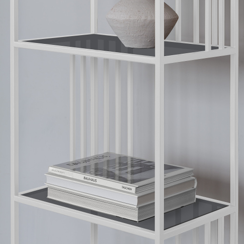 Стеллаж SOHO MINI, белый, тонированное стекло, 45*30*195 фото 4