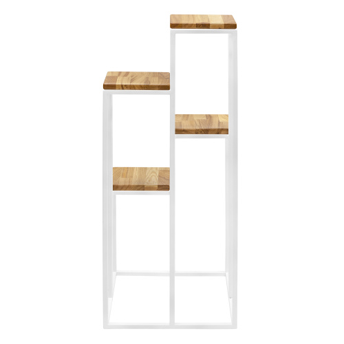 Столик подставка для цветов TORI, под 4 кашпо, белый, столешницы дуб, 40*40*100 фото 6