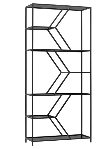 Стеллаж MALTA MINI, черный, тонированное стекло, 80*30*175 фото 4
