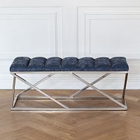 [не активен] Банкетка ZUMA, н/ж сталь, Steel Blue, Bulon, 110*40*43,5 {35827}