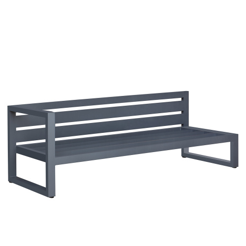 Диван уличный CAPRI модульный с левым подлокотником, алюминий цвет серый, темно-серый велюр фото 7