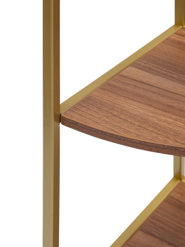 Стеллаж ALLEN, золотой, ЛДСП Орех, 33*33*145 фото 5