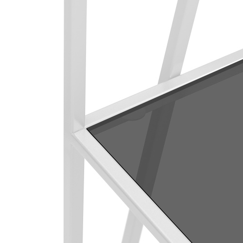 Стеллаж OSLO MINI, белый, тонированное стекло, 80*33*171 фото 12