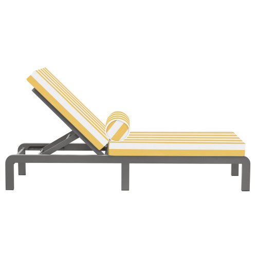 Шезлонг AMALFI, каркас алюминий цвет LAVA, подушки ткань водонепр. Yellow Stripes фото 6