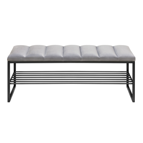 Банкетка RUBY, черная, Light Blue, Bulon, 110*40*43,5 фото 7