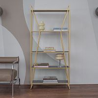 Стеллаж OSLO MINI, золотой, керамика Antracite, 80*33*171
