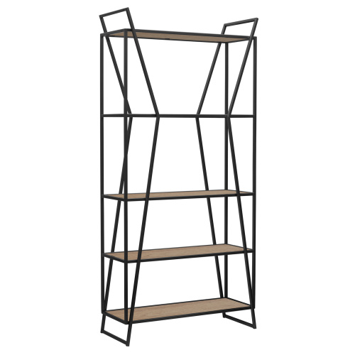 Стеллаж OSLO MINI, черный, ЛДСП Дуб Каселла, 80*33*171 фото 9