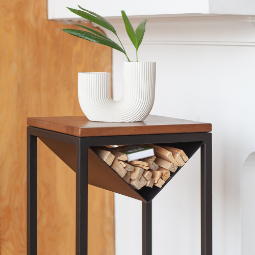 Дровница TORI с полкой, черная фото 9