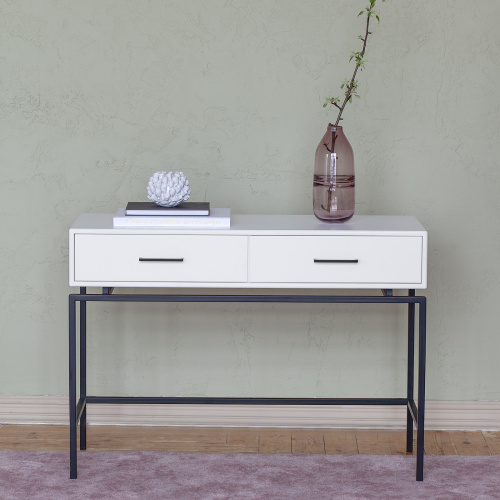 Консоль KARIN, черная, МДФ SNOW WHITE, 110*40*80 фото 3