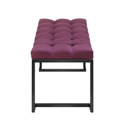 Банкетка OMEGA MINI, черная, Marsala, каретная стяжка, 85*40*45 фото 3