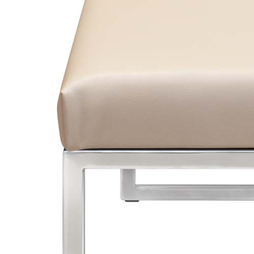 Банкетка ALBA, н/ж сталь, экокожа Light Beige, 110*40*45 фото 7