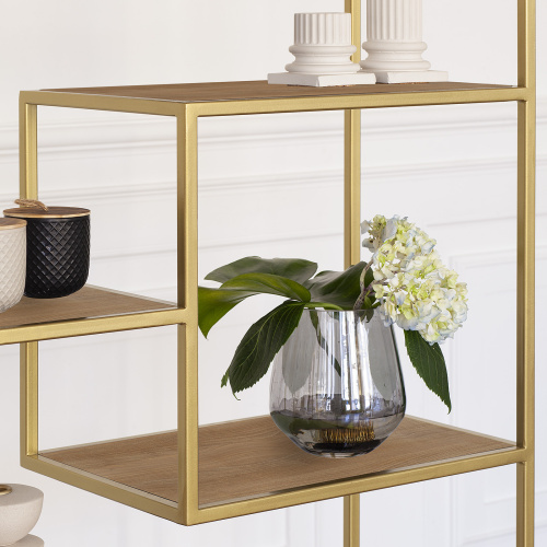 Стеллаж OLIVIA, золотой, ЛДСП Робиния, 70*30*195,3 фото 5