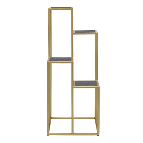 Столик подставка для цветов TORI, под 4 кашпо, золотой, столешницы керамика Antracite, 40*40*100 фото 5