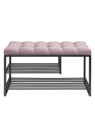 Обувница GARDA PLUS, черная, Dusty Pink, каретная стяжка, 85*40*52 фото 4