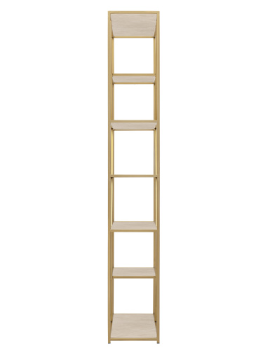 Стеллаж ARNETTA, золотой, полки керамика слоновая кость, 90*30*192 фото 7