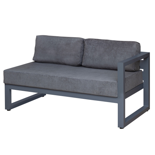 Диван уличный CAPRI модульный с правым подлокотником, алюминий цвет серый, темно-серый велюр фото 2