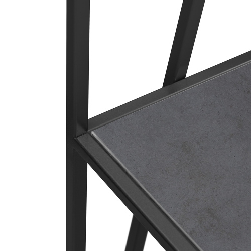 Стеллаж OSLO, черный, ЛДСП Бетон темный, 100*33*171 фото 12