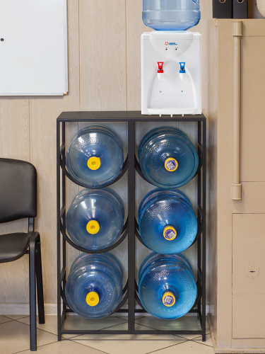 Подставка для 6 бутылок со столиком, черная фото 10