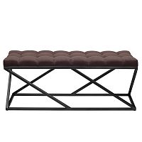 Банкетка ZUMA, черная, Kashtan, каретная стяжка, 110*40*45