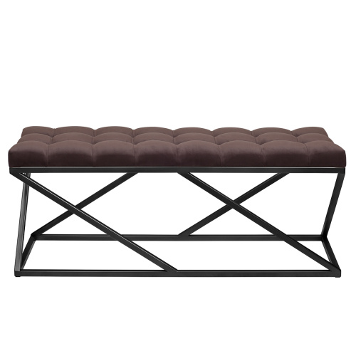 Банкетка ZUMA, черная, Kashtan, каретная стяжка, 110*40*45