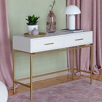 Консоль KARIN, золотая, МДФ SNOW WHITE