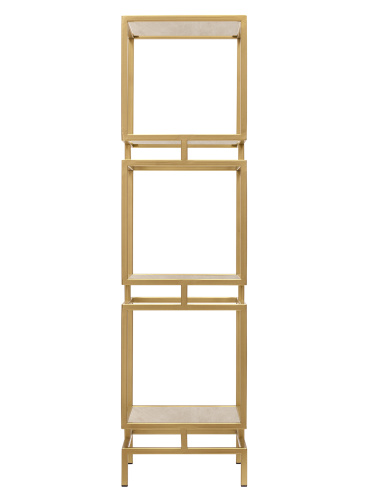 Стеллаж CUBIC-3, золотой, керамика Ivory, 40*40*150,5