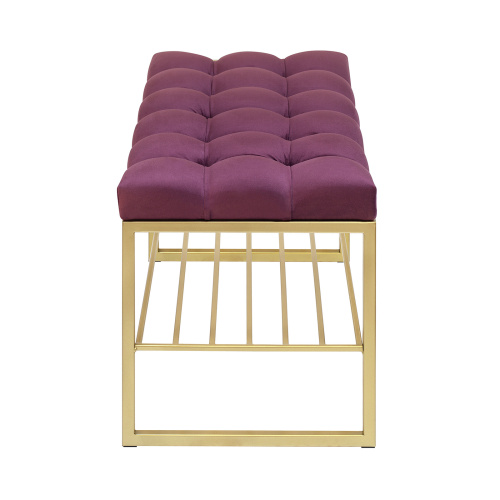 Банкетка RUBY MINI, золотая, Marsala, каретная стяжка, 85*40*45 фото 8