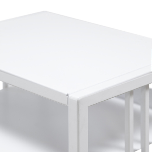 Дровница CAPRI MINI с полкой, белая, столешница металл, 40*30*118 фото 11