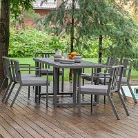 Набор садовый обеденный AMALFI / 7 предметов: стол 198*87*77 и 6 стульев / LAVA/STONE (S5)