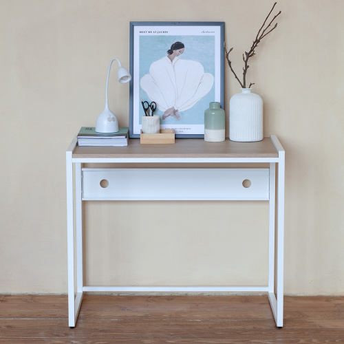 Стол письменный AGORA, 90*50*76,5, белый, ЛДСП Дуб Натуральный фото 4