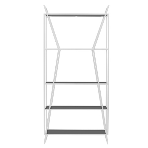 Стеллаж OSLO MINI, белый, тонированное стекло, 80*33*171 фото 9