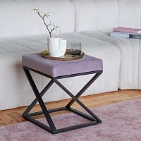 Пуф Chelsea, черный, Dusty Pink