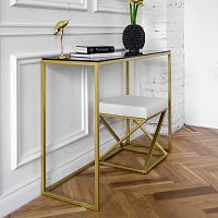 Консоль TORI, золотая, столешница стекло