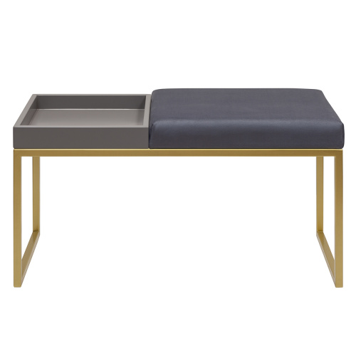 Банкетка ALBA BOX, золотая, Light Blue, GreyBox, 85*40*45 фото 4