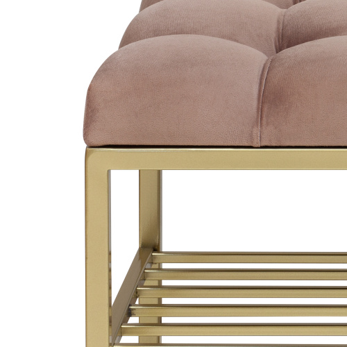 Банкетка RUBY MINI, золотая, Mocco, каретная стяжка, 85*40*45 фото 11