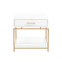 Тумба прикроватная KARIN, золотой, МДФ Snow White