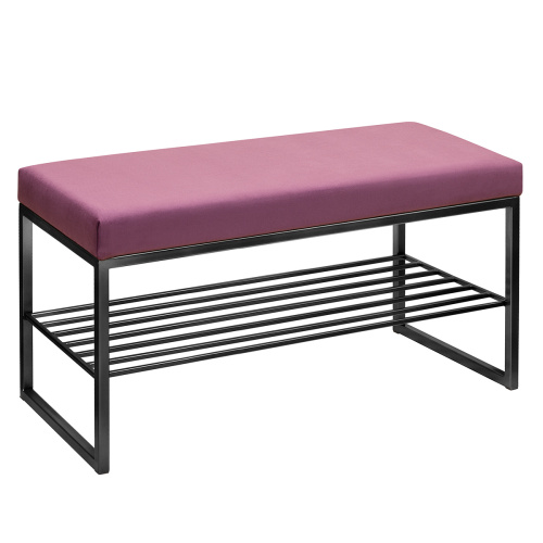 Банкетка RUBY MINI, черный, обивка велюр, 85*40*45 фото 7